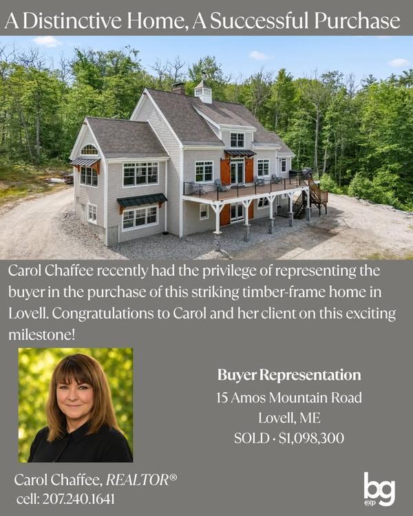 Quite a week for Carol Chaffee - Bean Group Real Estate Western Maine & New Hampshire in Lovell! Fol